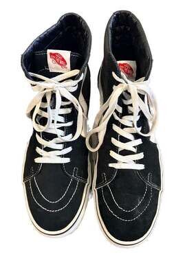Vans Sk8-Hi Black and White High Top Sneakers Men's Size 13